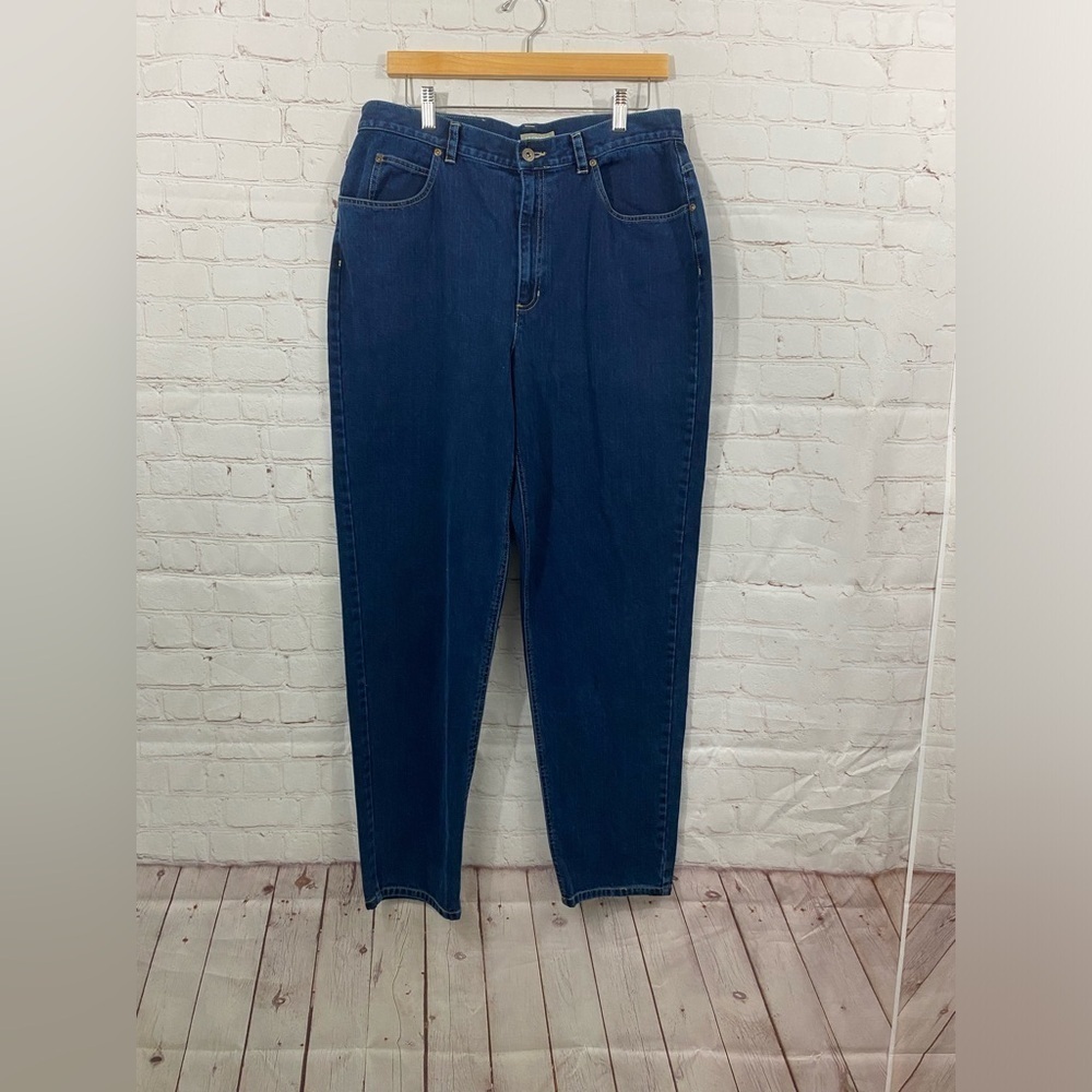 Liz Clariborne Liz Wear Mom Jeans Womens Plus Size 16 Dark Wash High Waisted